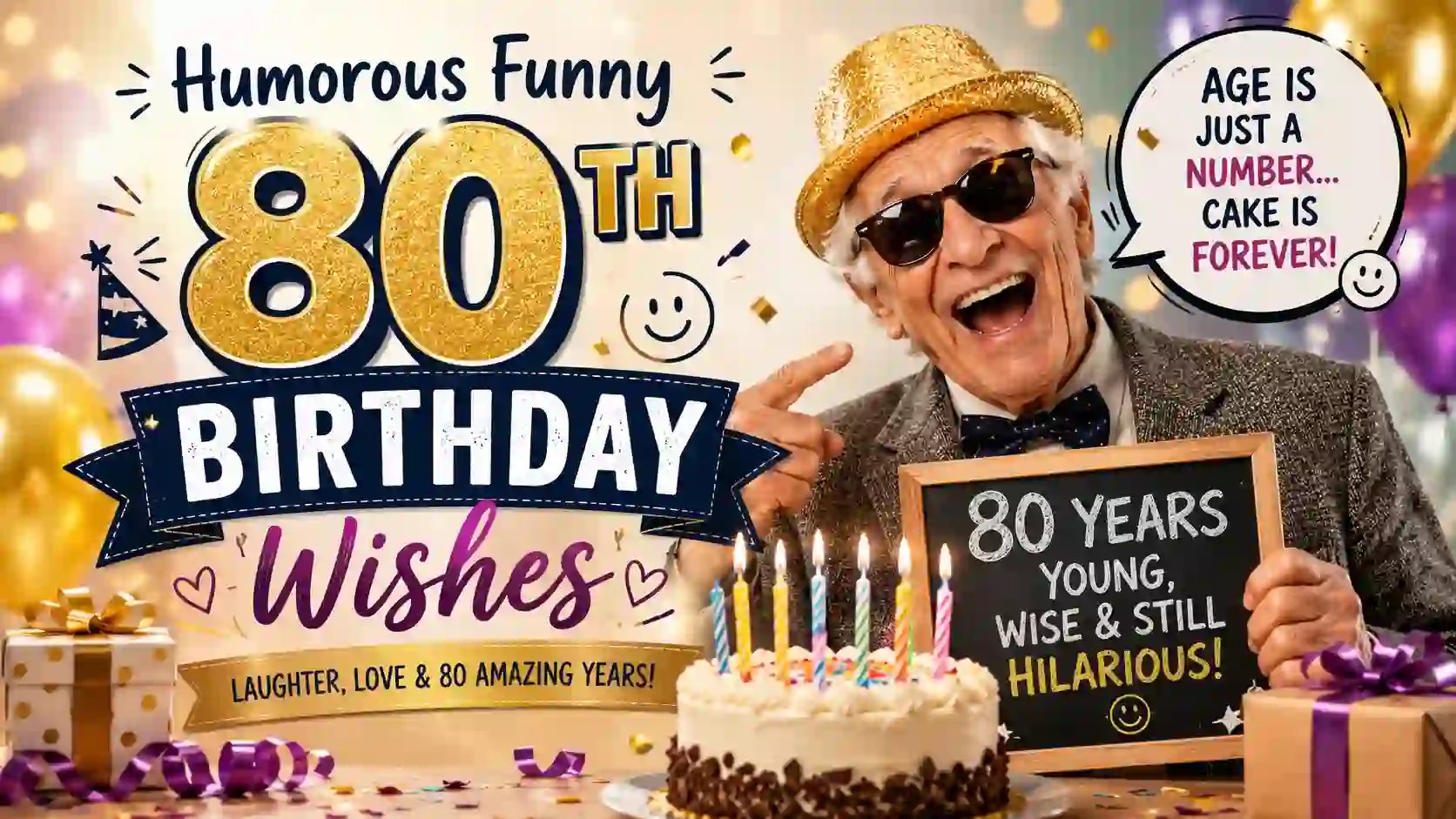 Humorous Funny 80th Birthday Wishes